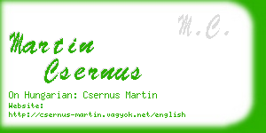 martin csernus business card